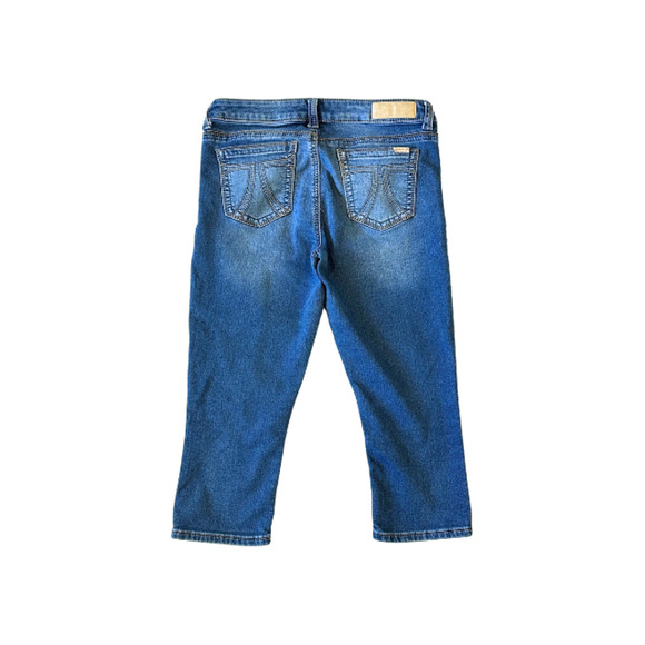 Seven7 Jeans Capri Distressed Embordered Pockets Blue Women’s Size 12 - Picture 4 of 8